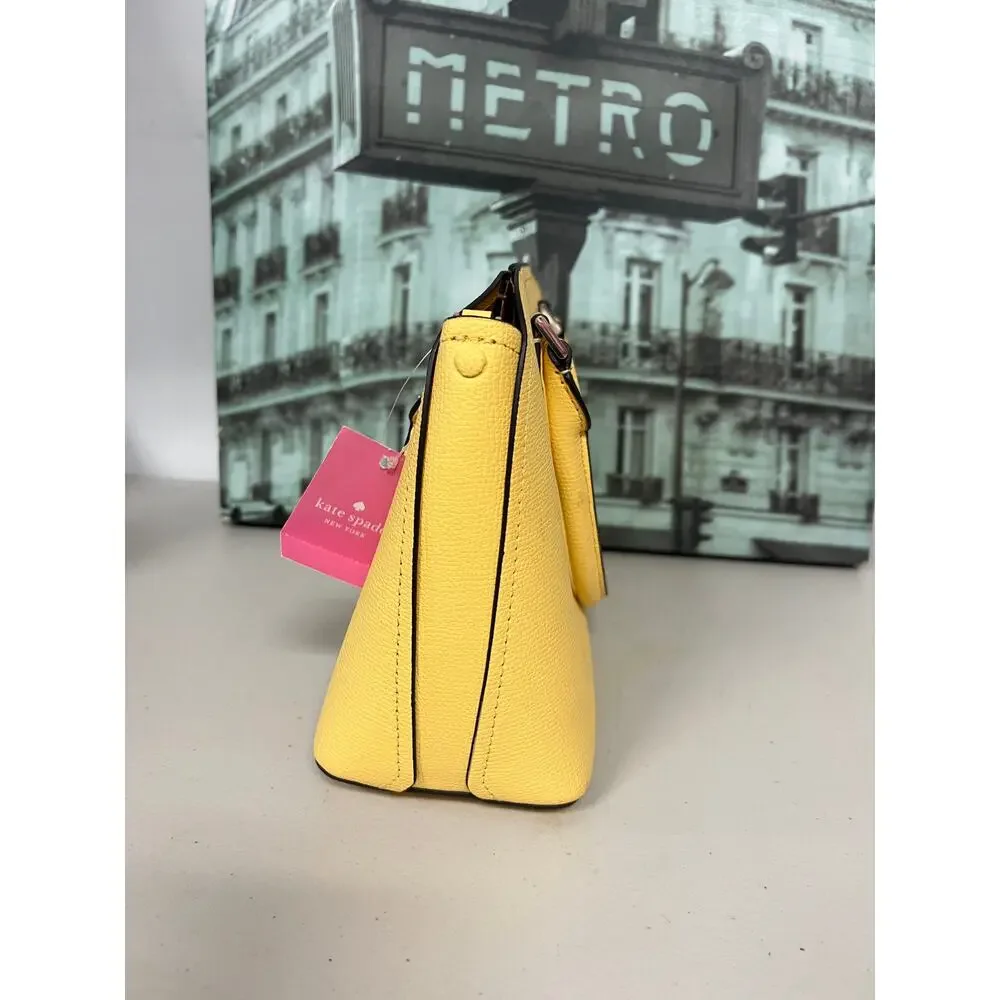 Kate Spade WKR00438 Darcy Small Dome Satchel, Daybreak Yellow Leather Crossbody
